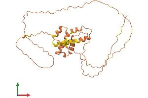 AlphaFold protein structure predicition of Human Recombinant FAM220BP Protein, UniprotID B1ANY3