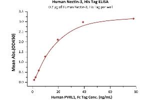 ELISA image for Nectin cell adhesion molecule 3 (NECTIN3) (AA 58-400) protein (His tag) (ABIN4949137)