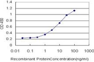Detection limit for recombinant GST tagged FOXO3A is approximately 0. (FOXO3 抗体  (AA 361-460))
