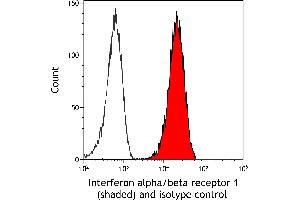 Flow Cytometry (FACS) image for anti-Interferon alpha/beta Receptor 1 (IFNAR1) (AA 27-436) antibody (ABIN7795661)