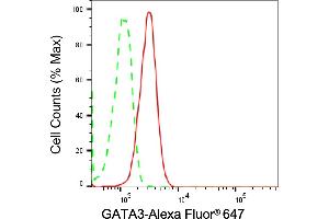 Flow cytometric analysis of GATA3 expression in C2C12 cells using GATA3 antibody (ABIN7798695), 1:2,000). (Recombinant GATA3 抗体)