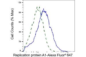 Validation of Replication protein A1 knockdown using flow cytometry. (Recombinant RPA1 抗体)