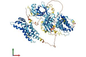 AlphaFold protein structure predicition of Mouse Recombinant Abr Protein, UniprotID Q5SSL4 (ABR Protein (AA 1-859) (His tag))