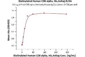 ELISA image for CD8a Molecule (CD8A) (AA 22-182) (Active) protein (His tag,AVI tag,Biotin) (ABIN6973023)
