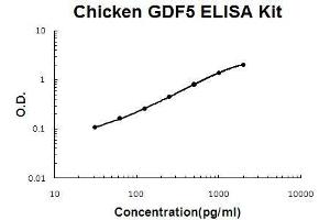 Chicken GDF5 PicoKine ELISA Kit standard curve (GDF5 ELISA 试剂盒)