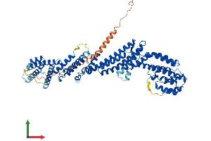 AlphaFold protein structure predicition of Human Recombinant TNFAIP2 Protein, UniprotID Q03169