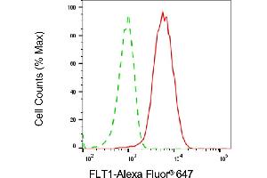 Flow cytometric analysis of FLT1 expression in HepG2 cells using FLT1 antibody (ABIN7798636), 1:2,000). (FLT1 抗体)