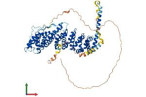 AlphaFold protein structure predicition of Human Recombinant PPP2R5D Protein, UniprotID Q14738