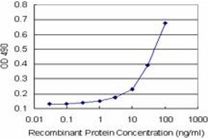 Sandwich ELISA detection sensitivity ranging from 3 ng/mL to 100 ng/mL. (HERPUD1 (人) Matched Antibody Pair)