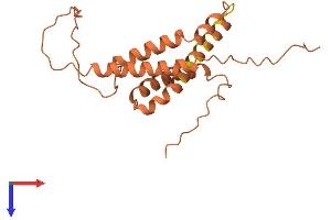 AlphaFold protein structure predicition of Human Recombinant IDI2-AS1 Protein, UniprotID Q9NZ38