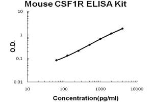 Mouse CSF1R/M-CSFR Accusignal ELISA Kit Mouse CSF1R/M-CSFR AccuSignal ELISA Kit standard curve. (CSF1R ELISA 试剂盒)