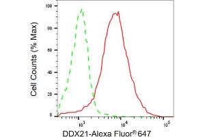 Flow cytometric analysis of DDX21 expression in HAP-1 cells using DDX21 antibody (ABIN7798285), 1:2,000). (Recombinant DDX21 抗体)