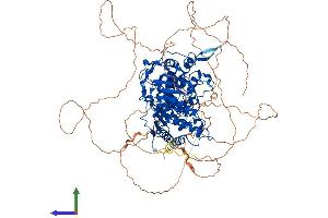 AlphaFold protein structure predicition of Human Recombinant PARG Protein, UniprotID Q86W56