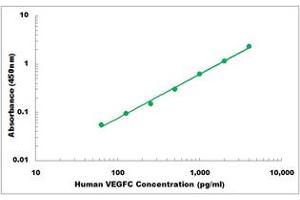 Representative Standard Curve (VEGFC ELISA 试剂盒)