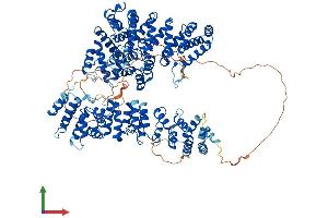 AlphaFold protein structure predicition of Human Recombinant INTS3 Protein, UniprotID Q68E01