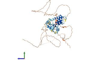 AlphaFold protein structure predicition of Human Recombinant ZNF280B Protein, UniprotID Q86YH2
