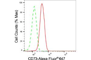 Flow cytometric analysis of CD73 expression in HepG2 cells using CD73 antibody (ABIN7797429), 1:2,000). (Recombinant CD73 抗体)
