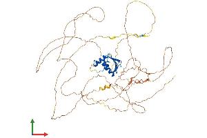 AlphaFold protein structure predicition of Mouse Recombinant Elf4 Protein, UniprotID Q9Z2U4 (Elf4 Protein (AA 1-655) (His tag))