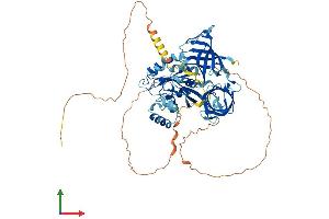 AlphaFold protein structure predicition of Mouse Recombinant Gspt1 Protein, UniprotID Q8R050 (GSPT1 Protein (AA 1-636) (His tag))