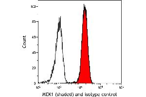 Flow Cytometry (FACS) image for anti-Mitogen-Activated Protein Kinase Kinase 1 (MAP2K1) (AA 1-50) antibody (ABIN7453324) (Recombinant MEK1 抗体  (AA 1-50))