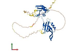 AlphaFold protein structure predicition of Human Recombinant PARD6A Protein, UniprotID Q9NPB6