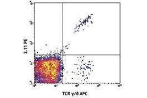 Flow Cytometry (FACS) image for anti-TCR V Gamma1.1/Cr4 antibody (PE) (ABIN2662880) (TCR V Gamma1.1/Cr4 抗体 (PE))