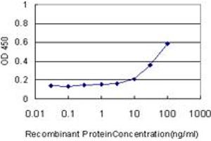 Detection limit for recombinant GST tagged TAOK2 is approximately 3ng/ml as a capture antibody. (TAO Kinase 2 抗体  (AA 831-930))