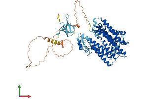 AlphaFold protein structure predicition of Mouse Recombinant Lbr Protein, UniprotID Q3U9G9