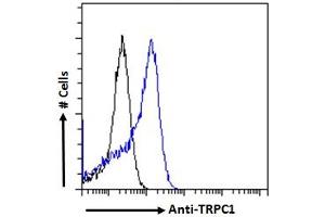 Flow Cytometry (FACS) image for anti-Transient Receptor Potential Cation Channel, Subfamily C, Member 1 (TRPC1) (Internal Region) antibody (ABIN6391351)