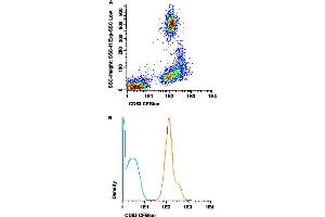Flow cytometric analysis of human peripheral blood cells with CD53 monoclonal antibody, clone HI29 (CF-Blue) . (CD53 抗体  (CF-Blue))