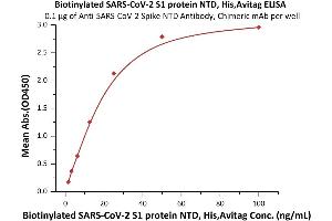 ELISA image for SARS-CoV-2 Spike S1 (NTD) (Active) protein (His tag,AVI tag,Biotin) (ABIN6973252)