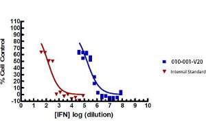 SDS-PAGE of Mouse Interferon gamma Recombinant Protein Bioactivity of Mouse Interferon-gamma Recombinant Protein. (IFNG1-2 蛋白)