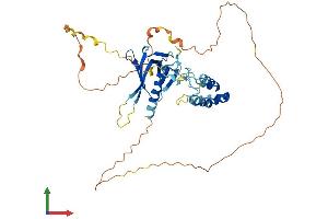 AlphaFold protein structure predicition of Mouse Recombinant Spred3 Protein, UniprotID Q6P6N5