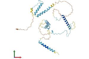 AlphaFold protein structure predicition of Human Recombinant MBIP Protein, UniprotID Q9NS73