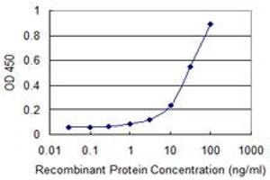 Detection limit for recombinant GST tagged RNF114 is 1 ng/ml as a capture antibody. (RNF114 抗体  (AA 1-228))