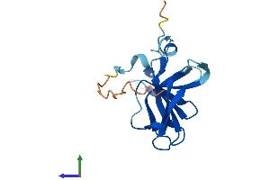 AlphaFold protein structure predicition of Human Recombinant FAM72C Protein, UniprotID H0Y354