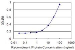 Detection limit for recombinant GST tagged FST is 1 ng/ml as a capture antibody. (Follistatin 抗体  (AA 1-344))