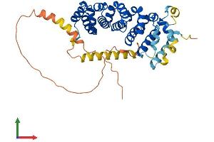 AlphaFold protein structure predicition of Human Recombinant ARMCX3 Protein, UniprotID Q9UH62 (ARMCX3 Protein (AA 1-379) (His tag))