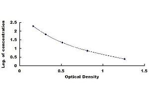 Typical standard curve (Mitochondrial Open Reading Frame Of The 12S rRNA-c (MOTS-C) ELISA 试剂盒)