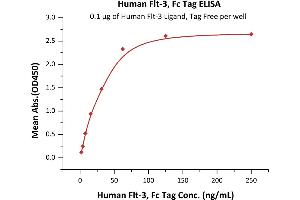 ELISA image for Fms-Related tyrosine Kinase 3 (FLT3) (AA 27-543) (Active) protein (Fc Tag) (ABIN6809860)