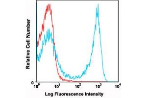 Flow cytometric analysis of C57Bl/6 mouse bone marrow cells using Ly6g monoclonal antibody, clone RB6-8C5 (PE/Cy7)  compared to a relevant isotype control in red. (Ly6g 抗体  (PE,Cy7))
