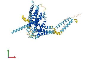 AlphaFold protein structure predicition of Mouse Recombinant Lmbr1l Protein, UniprotID Q9D1E5