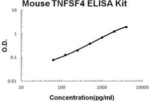 Mouse TNFSF4/OX40L PicoKine ELISA Kit standard curve (TNFSF4 ELISA 试剂盒)