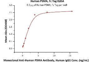 ELISA image for Folate Hydrolase (Prostate-Specific Membrane Antigen) 1 (FOLH1) (AA 44-750) (Active) protein (Fc Tag) (ABIN7013426)