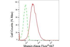 Flow cytometric analysis of Moesin expression in HepG2 cells using Moesin antibody (ABIN7799482), 1:2,000). (Recombinant Moesin 抗体)
