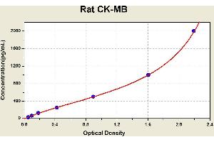 Diagramm of the ELISA kit to detect Rat CK-MBwith the optical density on the x-axis and the concentration on the y-axis. (Creatine Kinase MB ELISA 试剂盒)