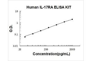 Human IL-17RA PicoKine ELISA Kit standard curve