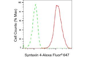 Flow cytometric analysis of Syntaxin 4 expression in HepG2 cells using Syntaxin 4 antibody (ABIN7800496), 1:2,000). (Recombinant Syntaxin 4 抗体)