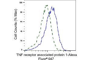Validation of TNF receptor associated protein 1 knockdown using flow cytometry. (Recombinant TRAP1 抗体)