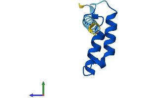 AlphaFold protein structure predicition of Mouse Recombinant Cmc4 Protein, UniprotID Q61908 (CMC4 Protein (AA 1-68) (Fc Tag))